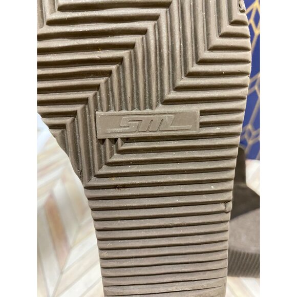 STL Brown Mid-Calf Suede Wedge Heel Boots With Stitch Detail & Side Zipper Size - Picture 9 of 9